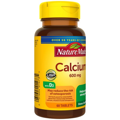 Nature Made Calcium 600 mg mit Vitamin D3 Nahrungsergänzung 60 Stück Tabletten - Bild 8 von 10