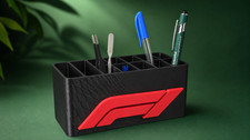 Formula 1 Inspired Desk Organizer Pen Holder Black Red Motorsport F1 Gift RACE