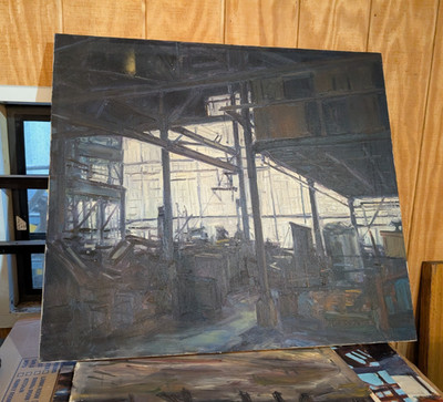 Michael McGinley Industrial Brutalist Factory Interior Painting New Jersey