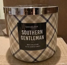 Goose Creek SOUTHERN GENTLEMAN Scented Large Scented 3-Wick Candle NEW