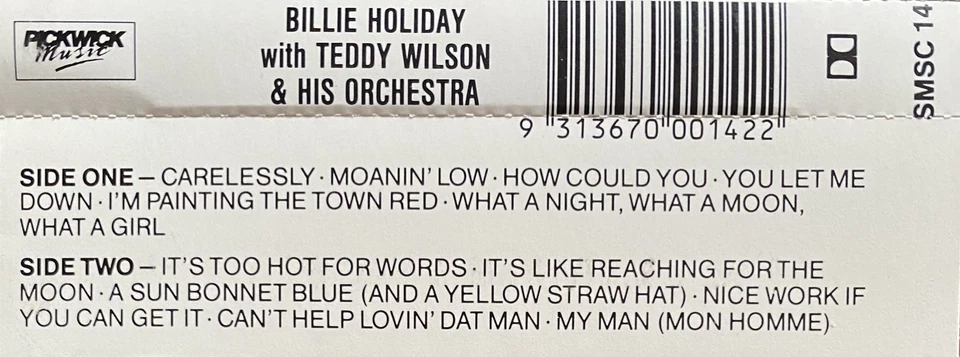Billie Holiday with Teddy Wilson & His Orchestra Australian Cassette - Image 3 of 4