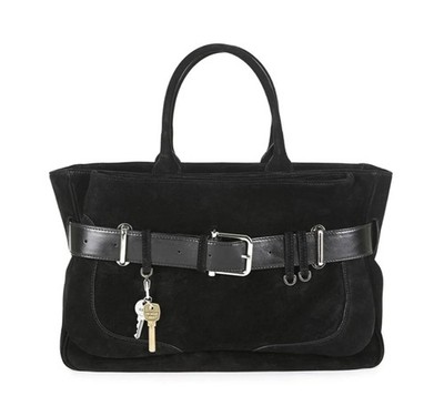 OSOI Brocle Tote Bag Suede Black Combi Women's Shoulder Handbag