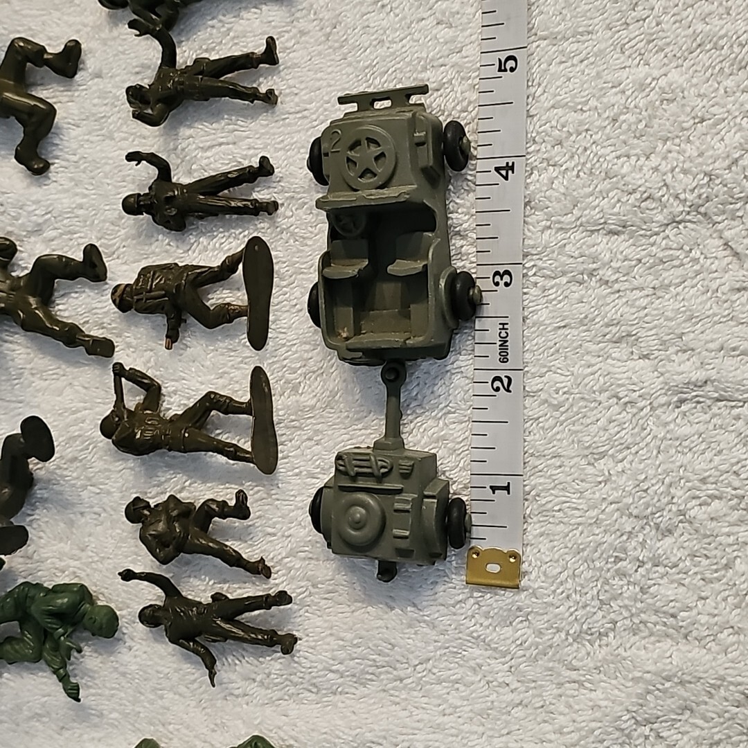 Vintage Lido Green US Army Jeep Tank Trailer Two Cannons + Various Army ...