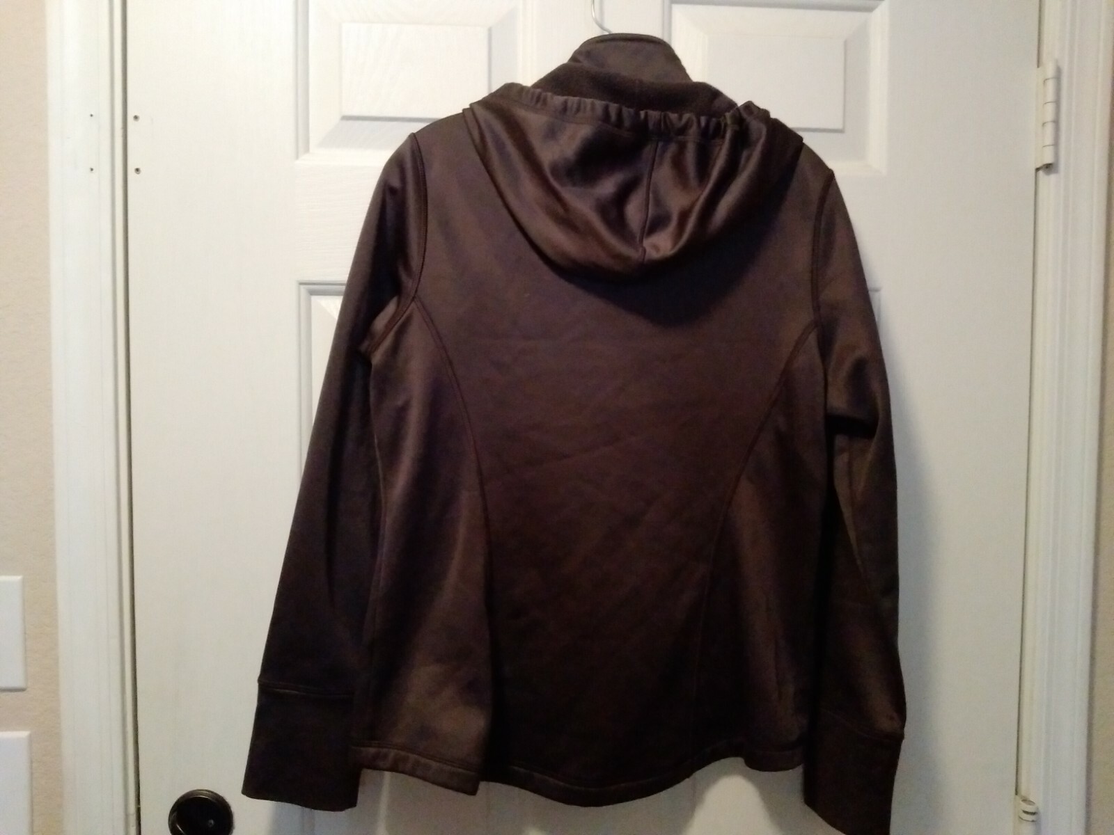 Giacca sportiva donna felpa FILA cappuccio zip intera taglia Med arancione nero pesca