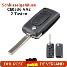 Klapp Funk Schlüssel 2 Tasten Ersatz Gehäuse VA2 für Peugeot Partner Tepee