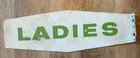 VINTAGE TEXACO SERVICE STATION LADIES PORCELAIN METAL RESTROOM FLANGE SIGNS