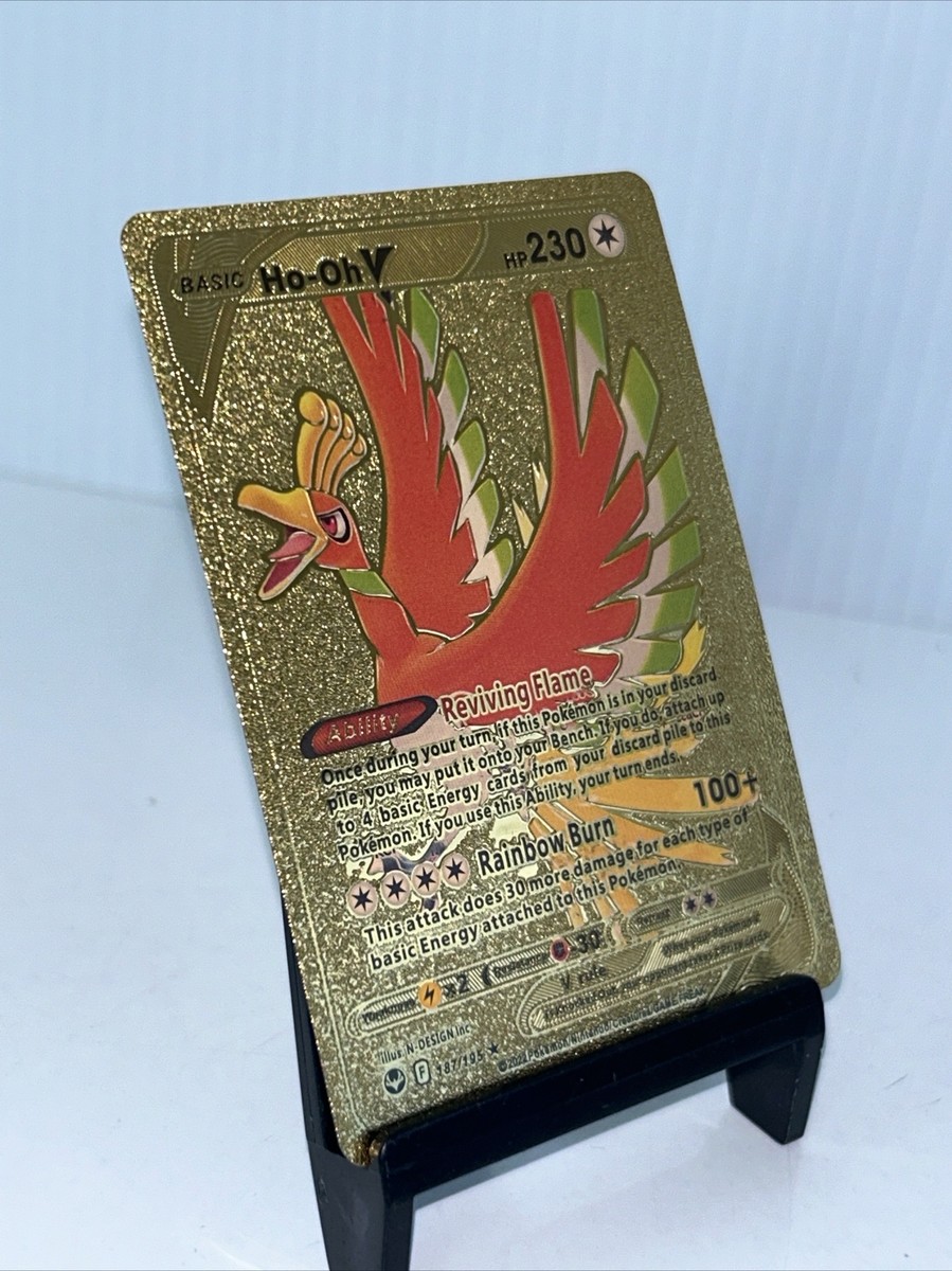 Ho-Oh V Metal Gold Foil Pokemon Card Fan Art Card HP230 | eBay