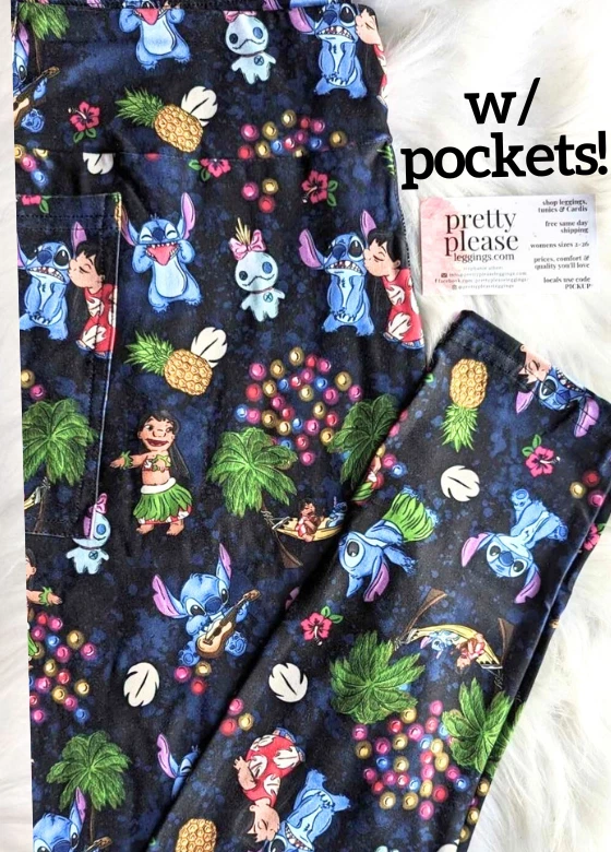 Lilo & Stitch Luau Luxe Leggings Disney Magic Kingdom OS TC