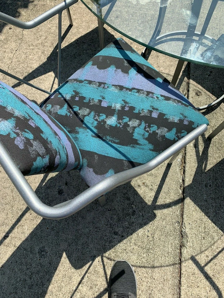 Juego de comedor comedor vintage años 80 MINSON cromo + vidrio mediados de siglo Foto 2 de 4