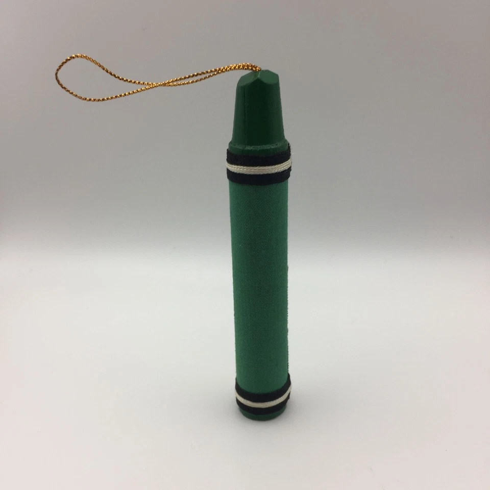 4" Crayón Verde Árbol de Navidad Adorno Vacaciones Hogar Decoración Niños Arte Artesanía Foto 2 de 4