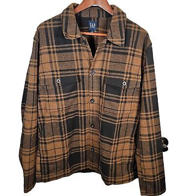 VTG 90's Gap Brown Plaid Wool Blend Flannel Button Shirt VTG 90's Gap Brown Plaid Wool Blend Flannel Button Shirt