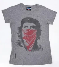 Junk Food Che Guevara Shirt Womens Large Gray Graphic Tee Bandana Made in USA