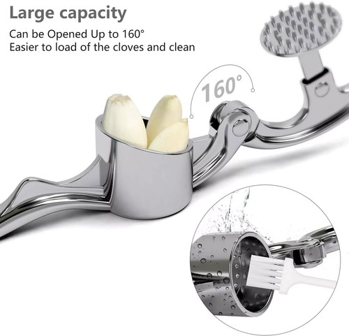Garlic Press, Enteenly Garlic Mincer, Stainless Steel Grinder Garlic Press- New - Picture 4 of 6