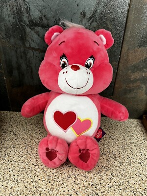 CARE BEAR PINK LOVE A LOT PINK HEARTS EMBLEME JUST PLAY 2015 PLÜSCHTIER Stofftier