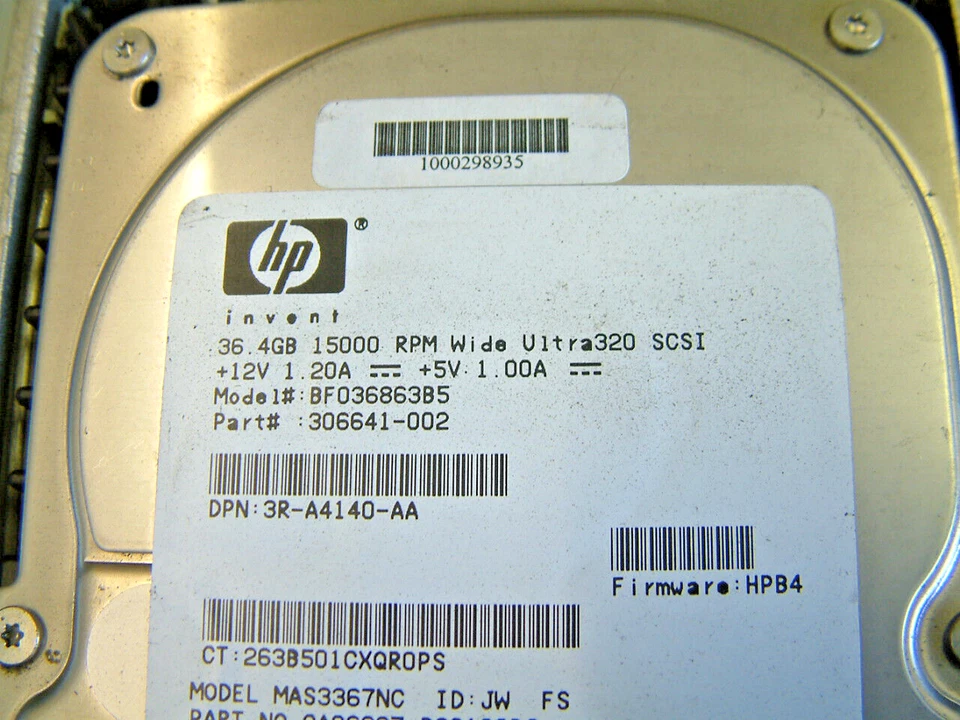 HP 36GB 15K U320 SCSI 80Pin 3.5 inch Hard Drive HDD 306641-002 +HP Server Caddy - Image 2 of 3