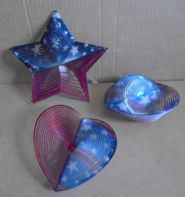 3D Hanging Plastic Wind Spinners Holiday 4th. July 5-pieces