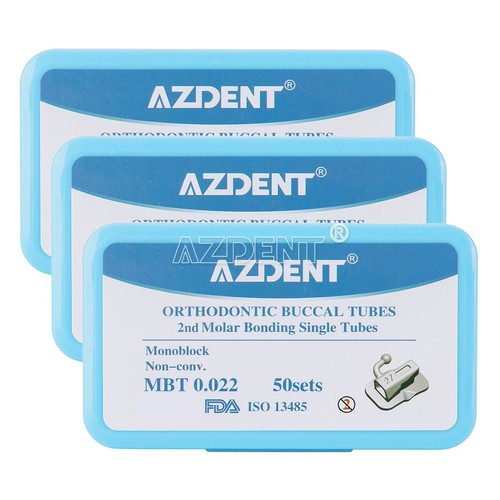 AZDENT Dental Orthodontic Buccal Tubes 2nd Molar Monoblock MBT 022 Bondable - Picture 10 of 12