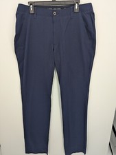 Under Armour Airvent HeatGear Men's 36 UNHEMMED Flat Front Navy Golf Pants, NWT 
