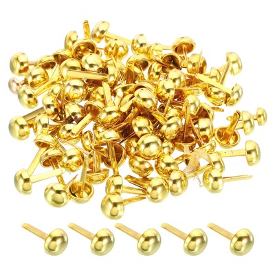 100pcs 8x16mm Mini Brads Paper Fasteners Scrapbooking Accessories Gold Tone