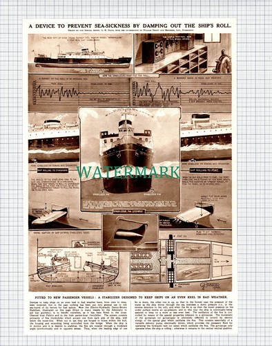 (X187) Denny Brown Stabilisator Seekrankheitsgerät für Schiffe - 1948 Clip