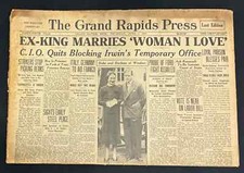 EX-KING MARRIES WOMAN I LOVE, Grand Rapid Press, June 3 1937 EX-KING MARRIES WOMAN I LOVE, Grand Rapid Press, June 3 1937