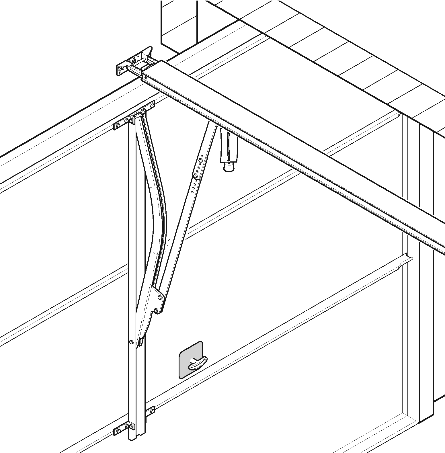 Universal Canopy Bow Arm for Canopy Garage Doors automatic electric
