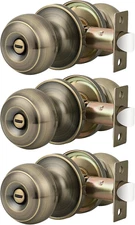 Privacy Door Knobs Interior Bedroom Bathroom Handle Set Keyless Lock Antique Bra
