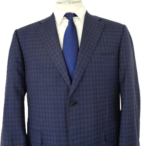 Canali Ltd Sport Coat Men's US 48 R Gray Blue Glen Plaid Tweed Excellent - Picture 10 of 21