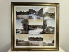 Vintage Nine Panel Contemporary Landscape Art Print Framed