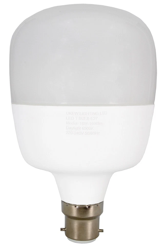 4 X 18W LED Light Bulb Bayonet BC B22 ES E27 Daylight 6500K T Shape Globe Lamp - Image 4 of 4