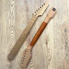 "Stratocaster Pro Roasted Flame Maple Guitar Neck Unfinished Paddle Headstock