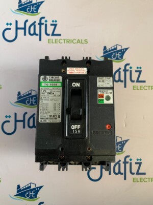 TERASAKI TG-100B 75A 3 Pole Circuit Breaker WITH Shunt Trip FREE FAST SHIPPING