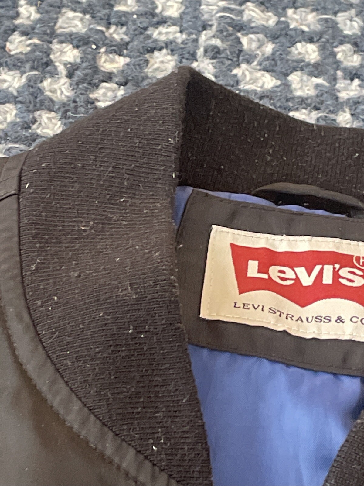 Levi’s Varsity Navy Bomber Jacket Medium - image 5