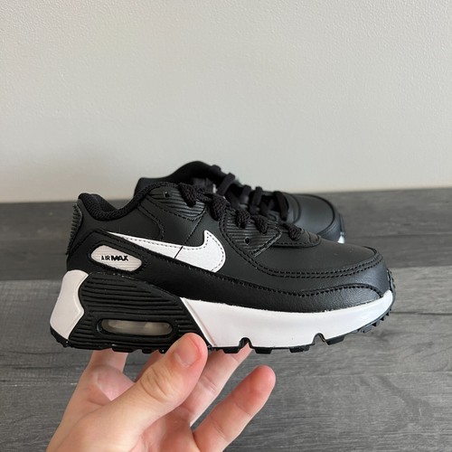 Nike Bambini Air Max 90 in Pelle-UK 7.5, 8.5 \u0026 9.5 - Nero/Bianco  (CD6868-010) | eBay