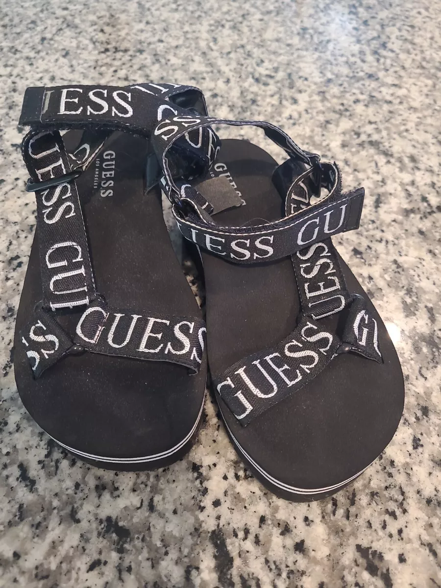 AUTHENTIC Guess Womens Strappy Avin Platform Black Sandal Size 5 M