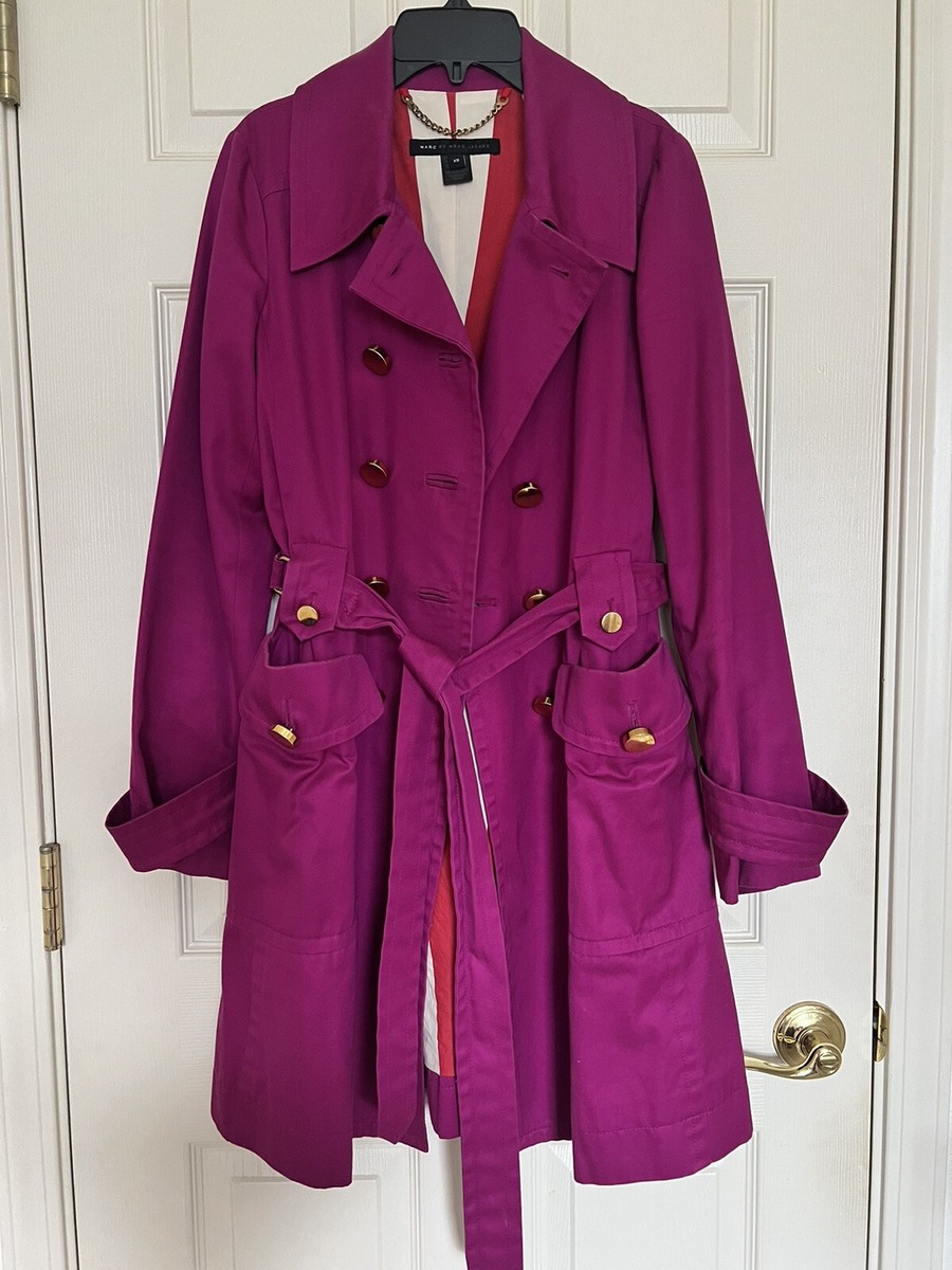 Marc by Marc Jacobs Cotton Trench Coat, Size XS, Fuchsia, Pre 