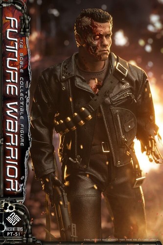 In Stock PRESENT TOYS PT-sp51 1/6 Terminator T800 Arnold Figure Deluxe Ver. - Picture 17 of 19