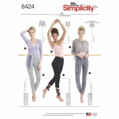 Simplicity Misses Knit Ballet Style Workout Separates Schnittmuster 8424