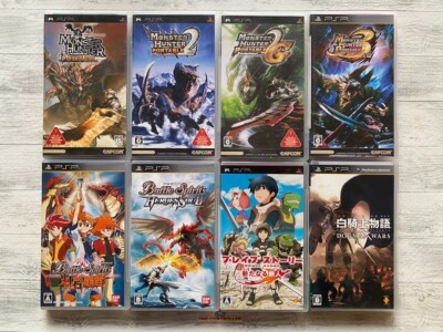 SONY PSP Monster Hunter & Battle Spirits & Brave Story & White Knight aus Japan