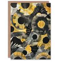 Abstrakt Gelb Sonnenblumen Aquarell Frau Geburtstagskarte
