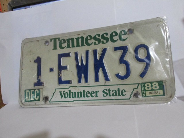 TENNESSEE 1988 OLD ANTIQUE VINTAGE LICENSE PLATE CAR TAG | eBay