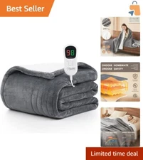 Ultra-Soft Heated Blanket - 200gsm Flannel/Sherpa, 10 Heat Levels, Auto Shut-Off
