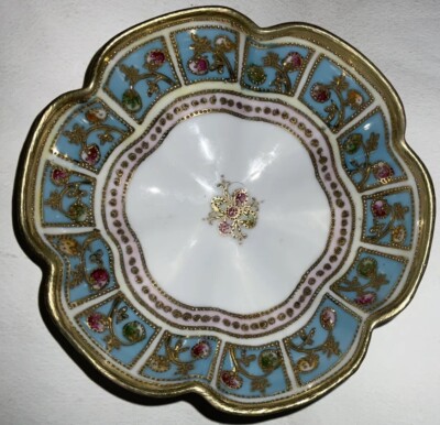 Noritake scalloped footed bowl dish hand painted Early 1900's