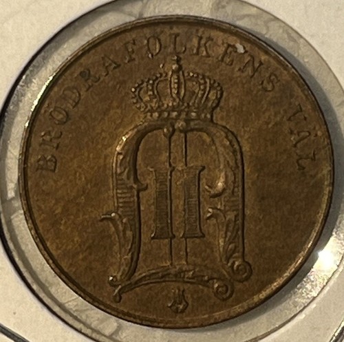Sweden 1889 Two 2 Ore Almost Uncirculated AU Condition Coin Only 589,000 Minted - Picture 6 of 12