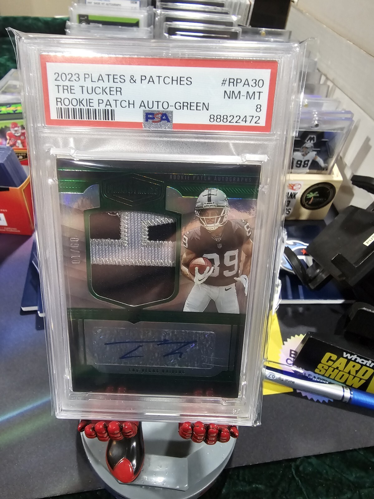 Tre Tucker Panini Plates & Patches Rookie Patch Autographs #RPA30 Green