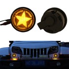 Front Amber LED Turn Signal Lights w/ Five Star Fit Jeep Wrangler JK 2007-2018