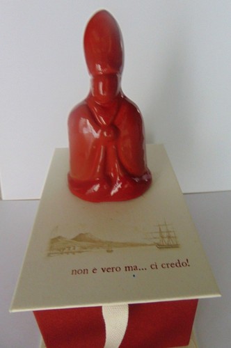 SAN GENNARO CON VESUVIO IN TERRACOTTA SMALTATA IN DOPPIO FORNO ROSSO | eBay
