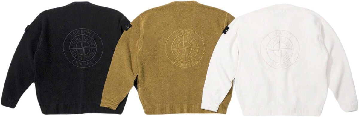 Supreme Stone Island Boucle Cardigan FW23 3colors Black Supreme Stone Island Boucle Cardigan FW23 3colors Black
