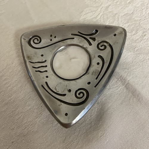LENOX Art Deco Votive Candle Holder Silver Metalware Pewter Tea Light - Picture 2 of 3