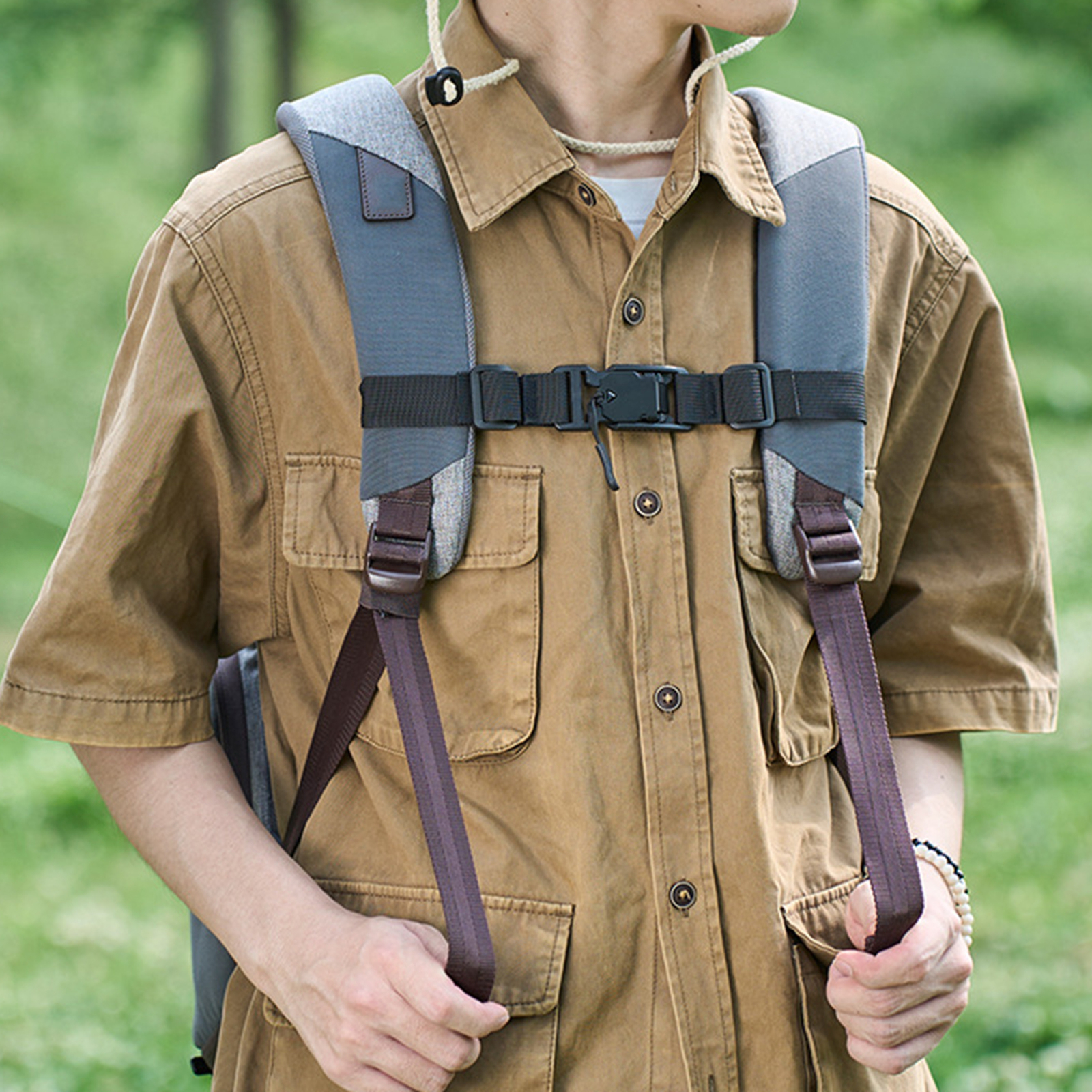 Heavy-Duty Adjustable Hiking Backpack Chest Strap for Long-Lasting Outdoor Use-image